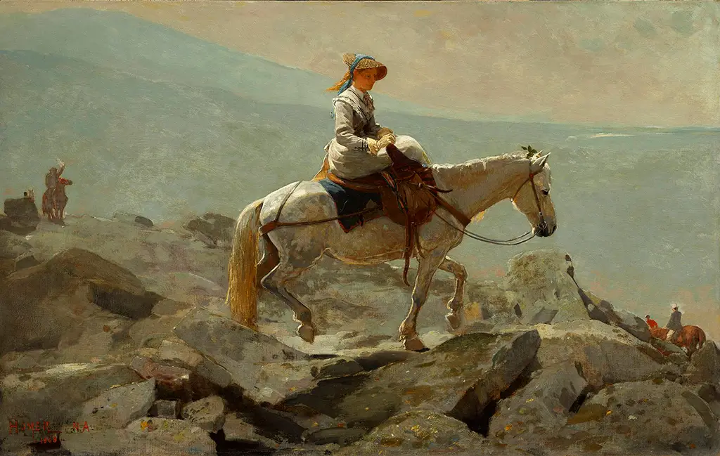 The Bridle Path, White Mountains in Detail Winslow Homer